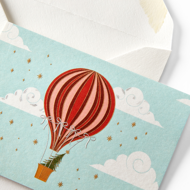 Hot Air Balloon Christmas Gift Card Set