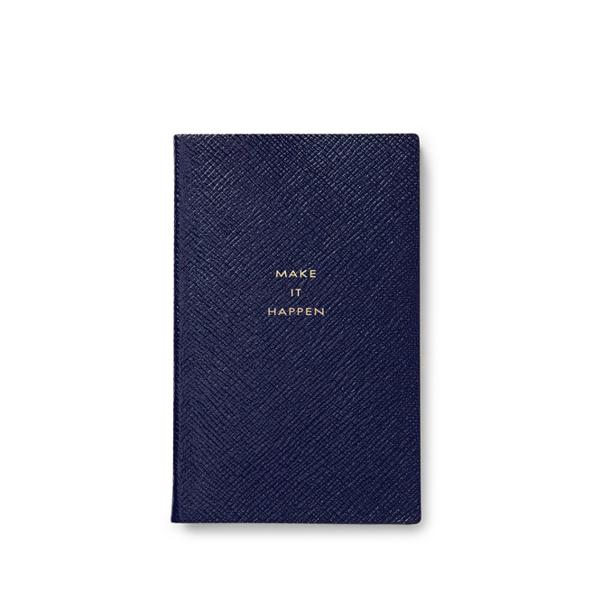 Smythson Panama Inspirations & Ideas Leather Notebook in Nile Blue