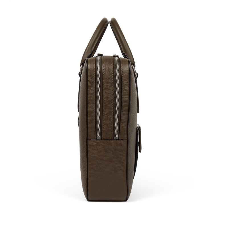 Smythson Large Briefcase with Zip Front in Ludlow