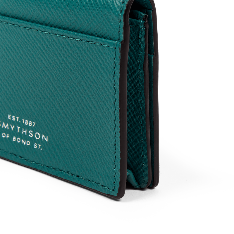 Smythson Étui pour cartes plié avec fermeture à bouton-pression en Panama
