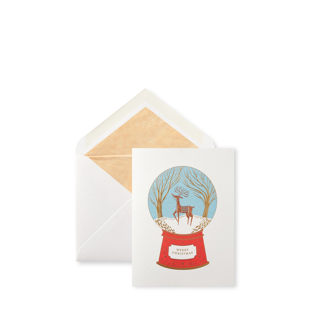 Snow Globe with Reindeer Christmas Card Set