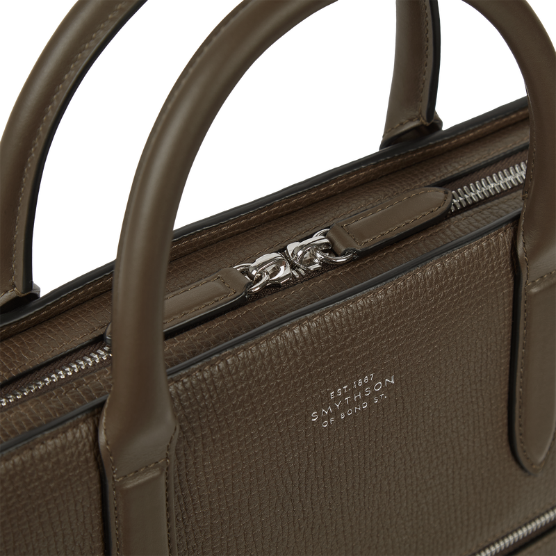 Smythson Ultra Slim Briefcase with Zip Front in Ludlow