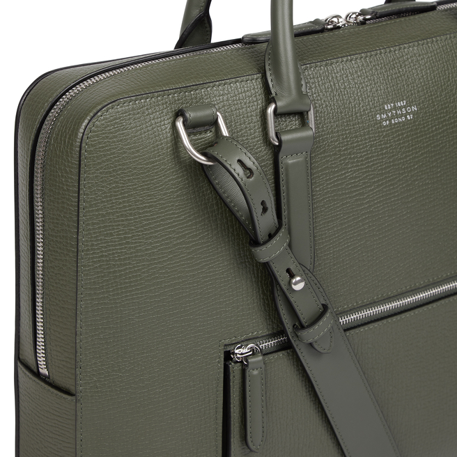 Slim Briefcase with Zip Front in Ludlow