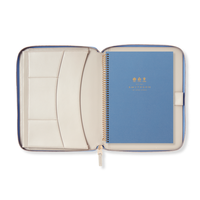 日本全国送料無料商品 | 特集 | Writing A5 Folder Smythson | blue nile in Panama in Zip with ファイル・バインダー・ケース