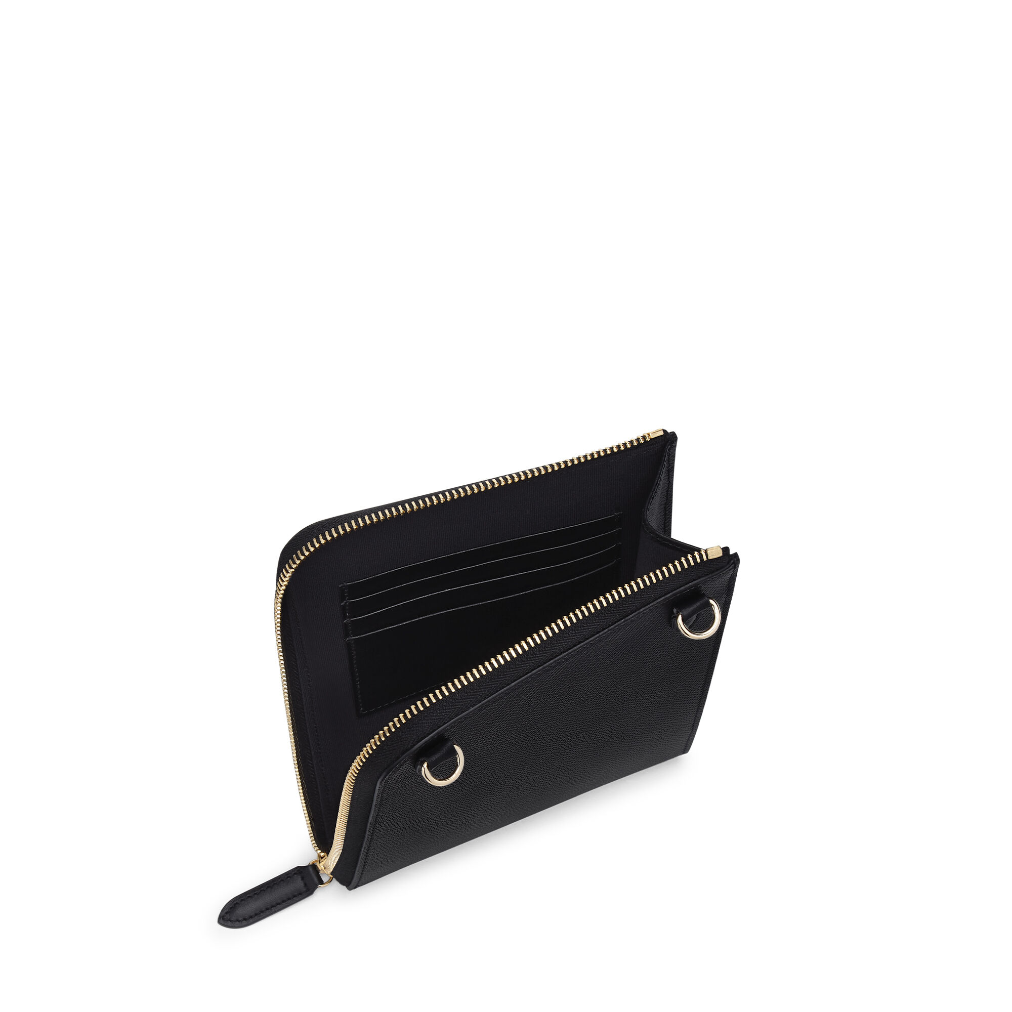 Crossbody Wallet in Panama in black | Smythson
