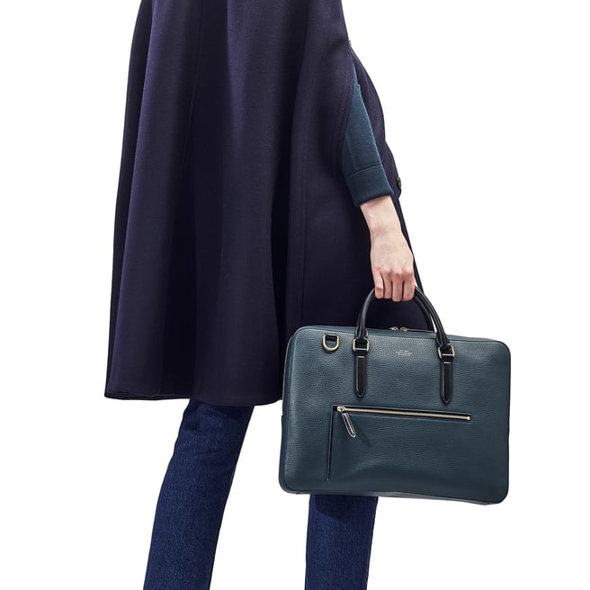 Slim Briefcase with Zip Front in Ludlow