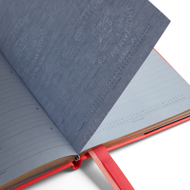 2025 Soho Weekly Agenda in Panama in bright coral Smythson