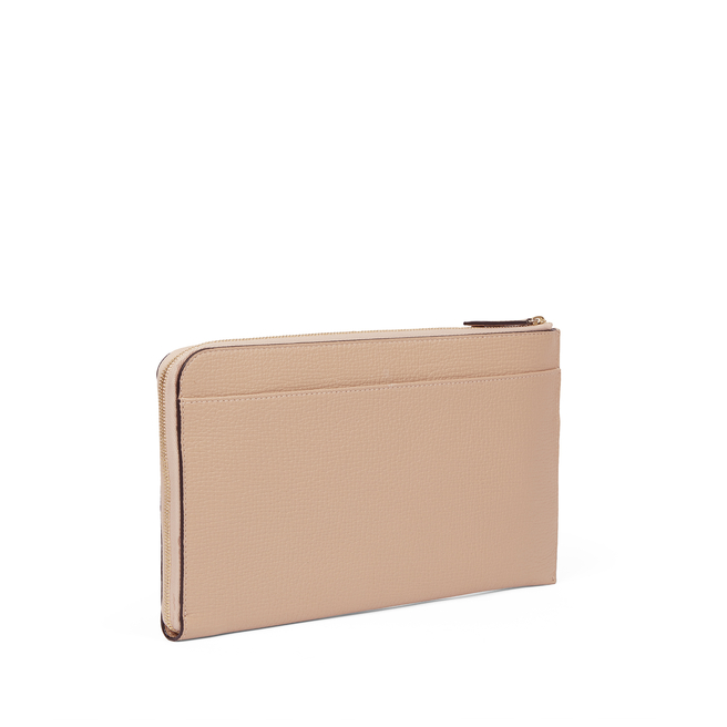 Flat Travel Organizer Pouch in Ludlow in nutmeg | Smythson