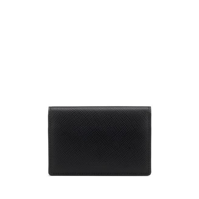 Panama Card Case with Press Stud in heritage black | Smythson