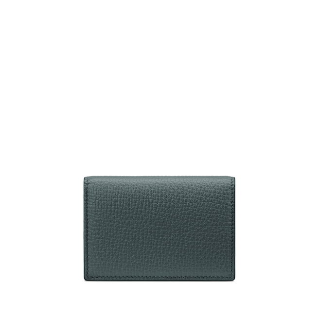 Business And Credit Card Case In Grain Leather In Bluette