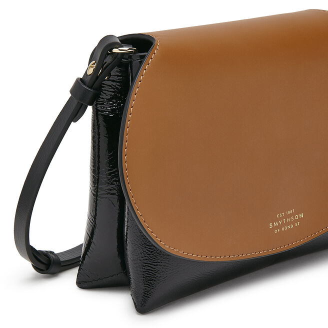 Pillow Crossbody Bag in Crinkled Patent Leather