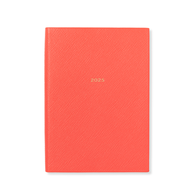 2025 Soho Weekly Agenda in Panama in bright coral Smythson