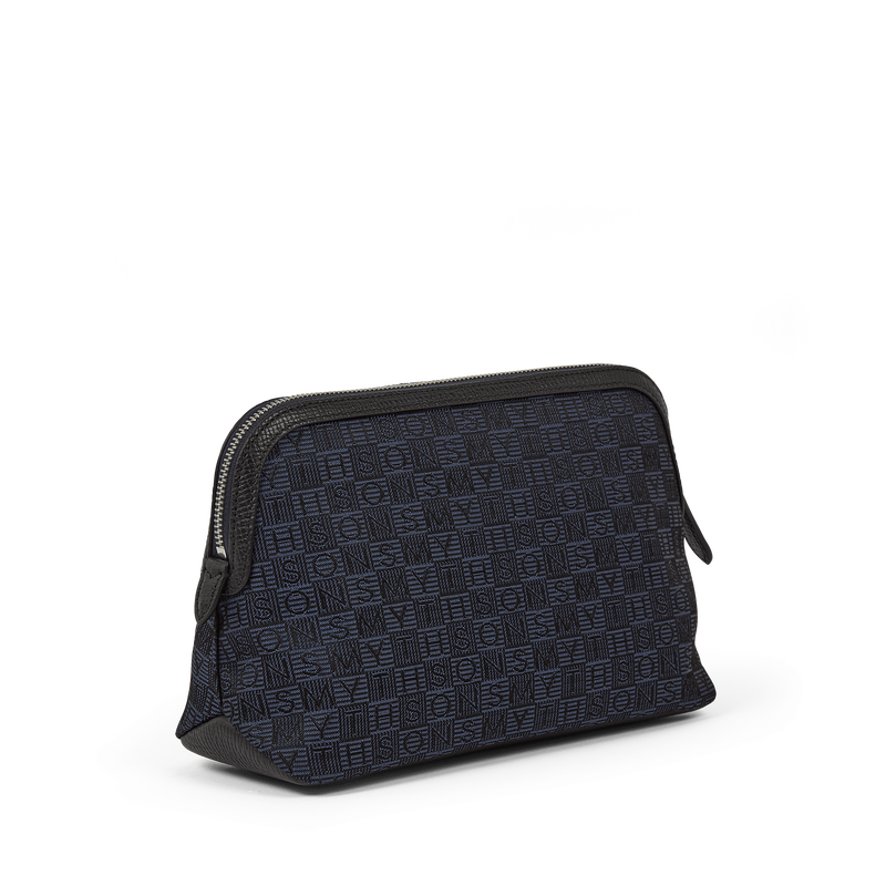 Smythson Travel Pouch in Stamp Canvas