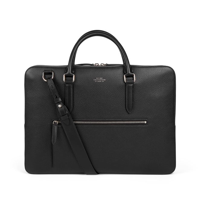 Slim Briefcase with Zip Front in Ludlow