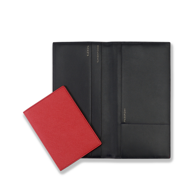 Panama Slim Travel Wallet in red | Smythson