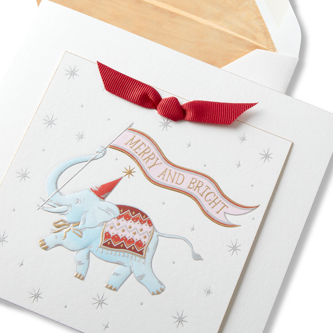 Carte de Noël motif éléphant