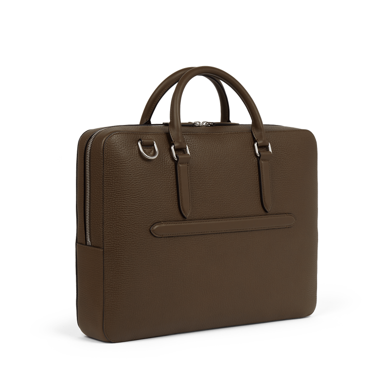 Smythson Slim Briefcase with Zip Front in Ludlow