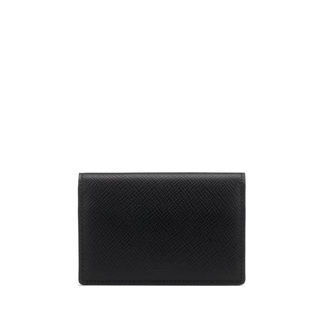 Panama Card Case with Press Stud in heritage black | Smythson
