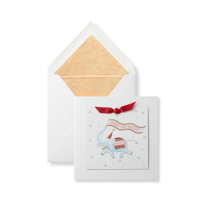 Carte de Noël motif éléphant