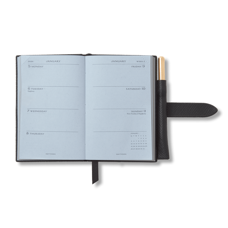 Smythson 2026 Wafer Weekly Journal with Pencil in Panama 