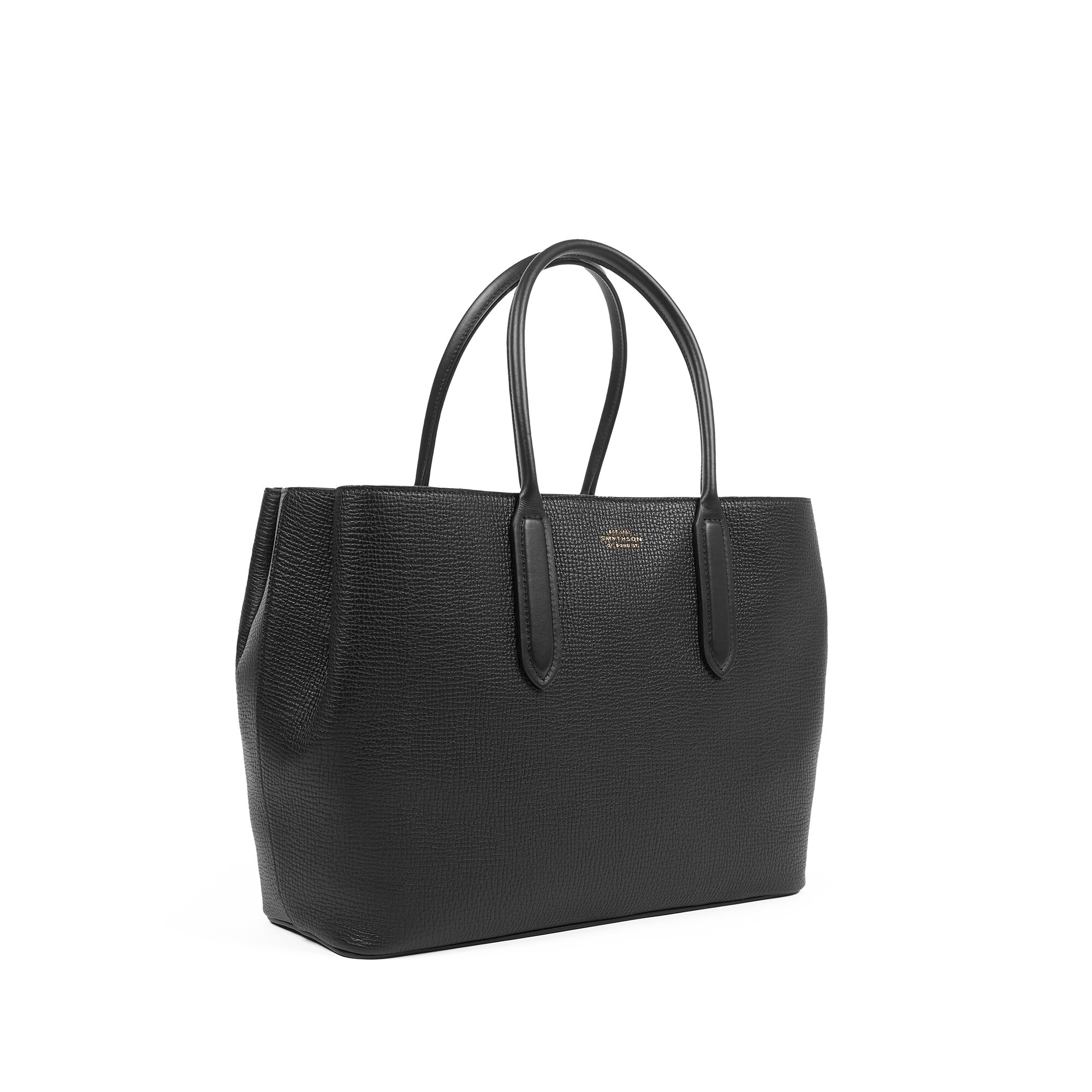 Petit cabas de jour avec fermeture clair en Ludlow black Smythson