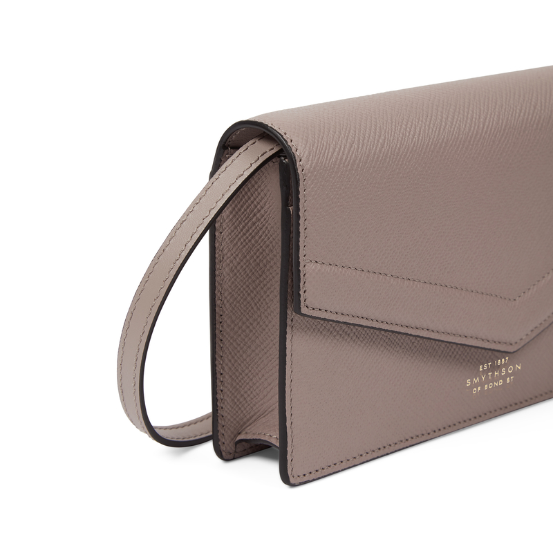 Smythson Porte-monnaie enveloppe à bandoulière en Panama