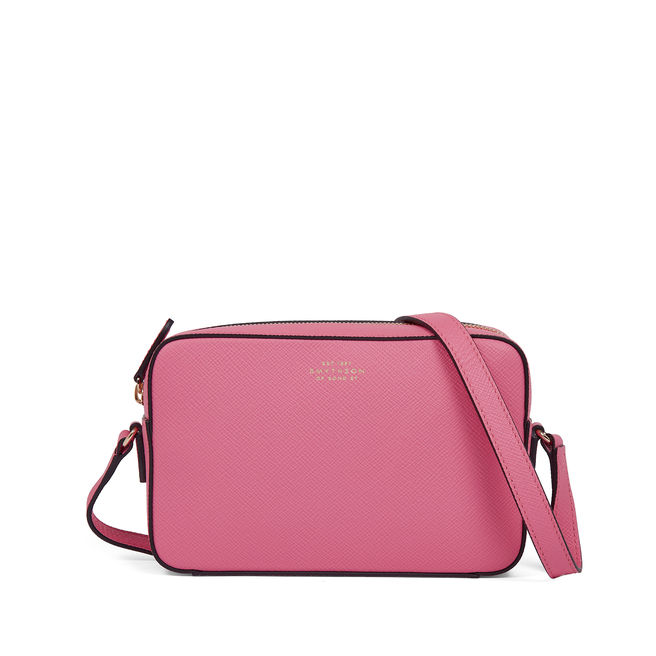 Small Camera Bag in Panama in peony | Smythson