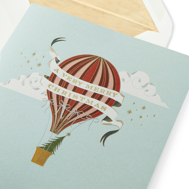 Hot Air Balloon Christmas Card Set