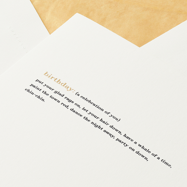 Birthday Expressions Card White