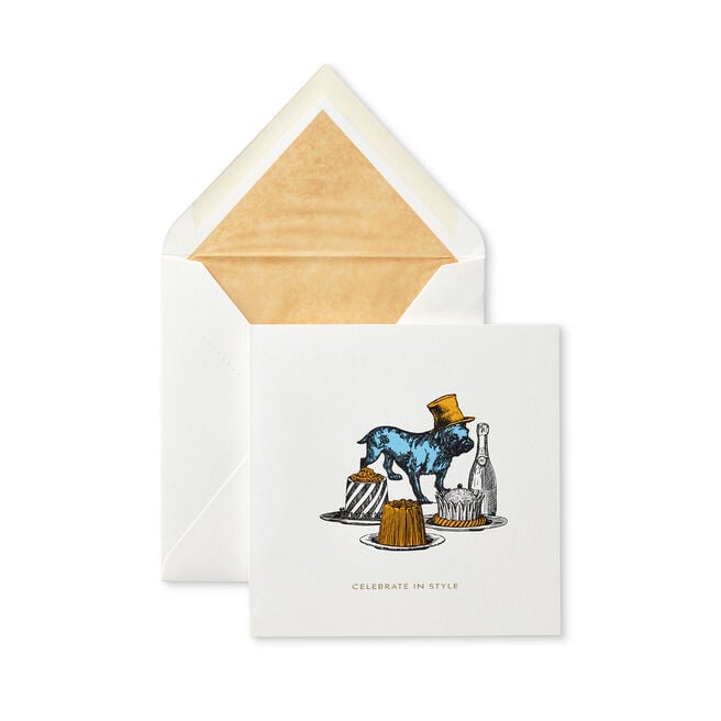 Champagne Bulldog Card White