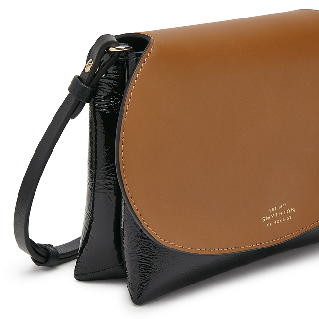 Pillow Crossbody Bag in Crinkled Patent Leather