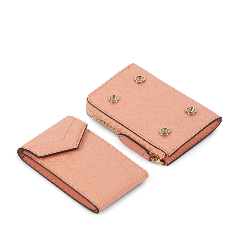 Smythson Étui pour cartes format enveloppe avec pochette zippée en Panama