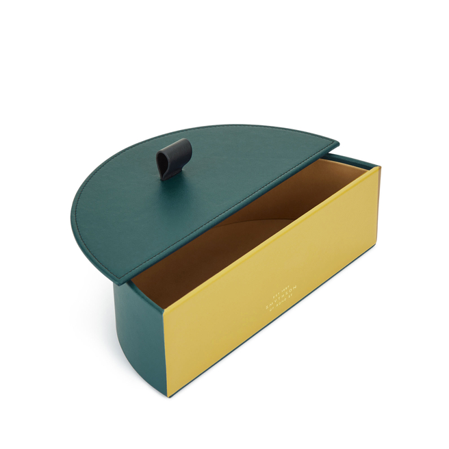 Semi Circle Box in Smooth Leather