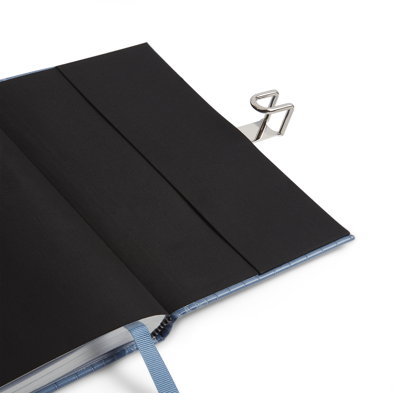 Soho Notebook with Slide Closure in Mara in nile blue | Smythson