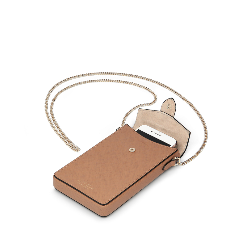 Smythson Custodia per cellulare con catena in Panama