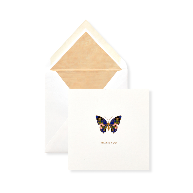 Carte de remerciements motif papillon