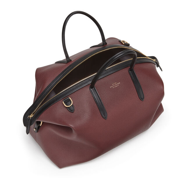 Zip Guard Travel Bag in Large Grain Leather