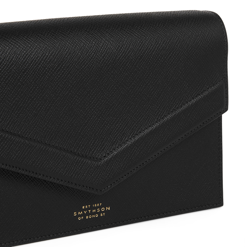 Envelope Crossbody Bag in Panama in black | Smythson Envelope Crossbody Bag in Panama in black | Smythson
