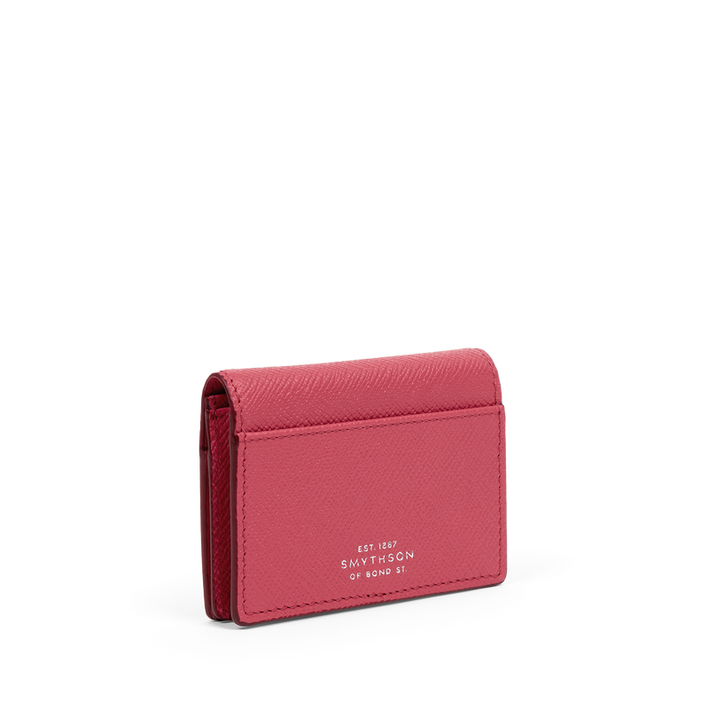 Smythson Folded Card Case with Snap Closure in Panama