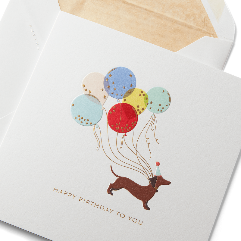 Birthday Dog Balloons Card