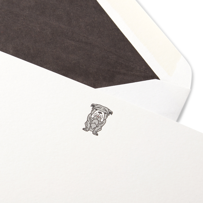 Cartes de correspondance motif bouledogue