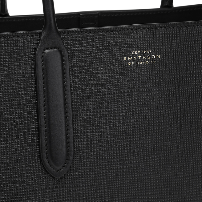 East West Tote Bag in Panama in black | Smythson