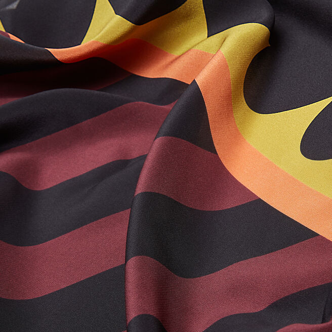Geo Print Silk Muffler Scarf