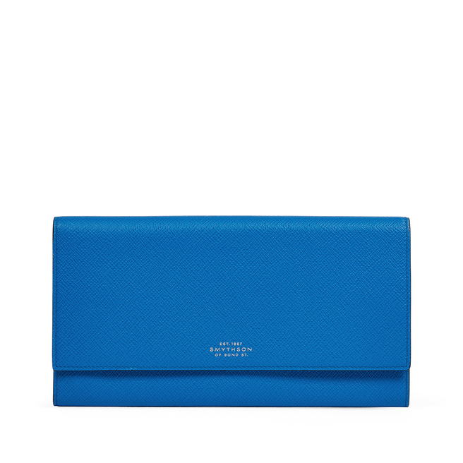 Marshall Travel Wallet in Panama in lapis | Smythson