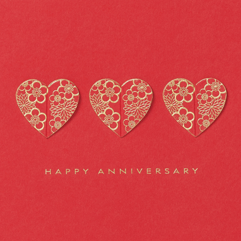 Smythson Floral Hearts Anniversary Card