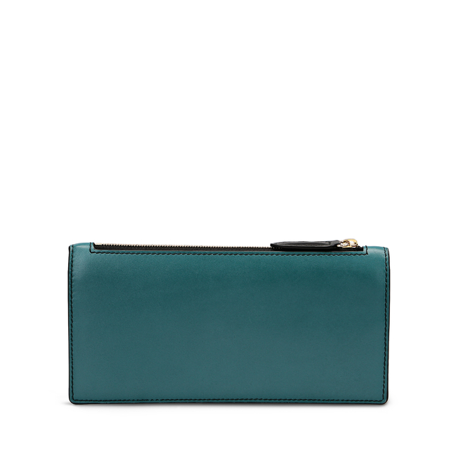 Large Double Zip Purse in Smooth Leather