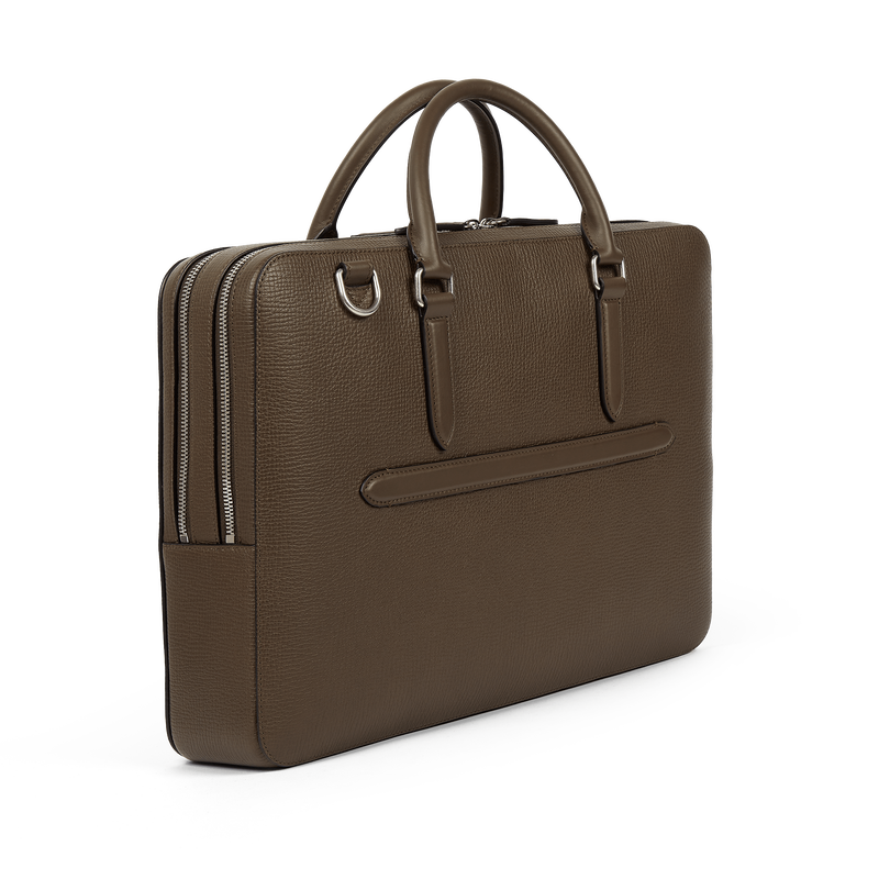 Smythson Large Briefcase with Zip Front in Ludlow