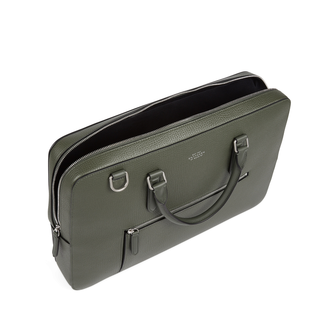 Slim Briefcase with Zip Front in Ludlow