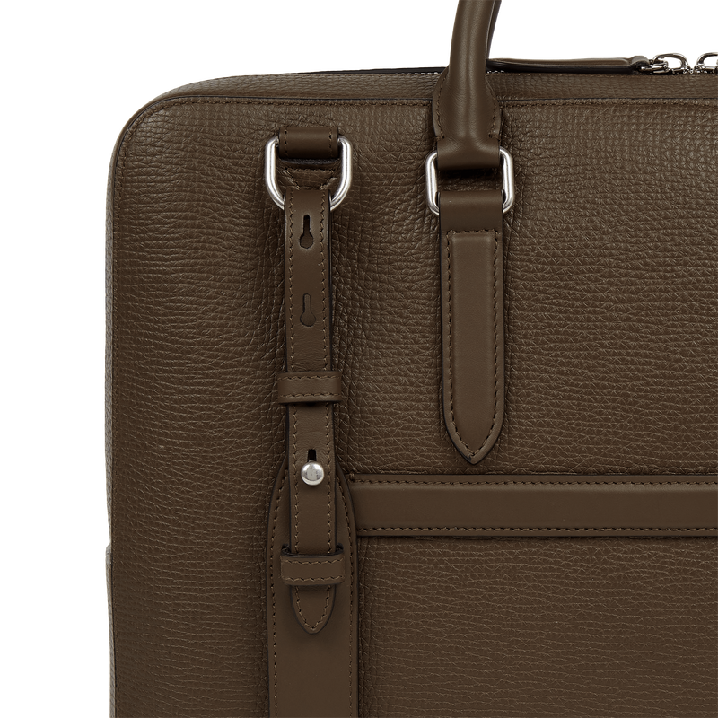 Smythson Slim Briefcase with Zip Front in Ludlow
