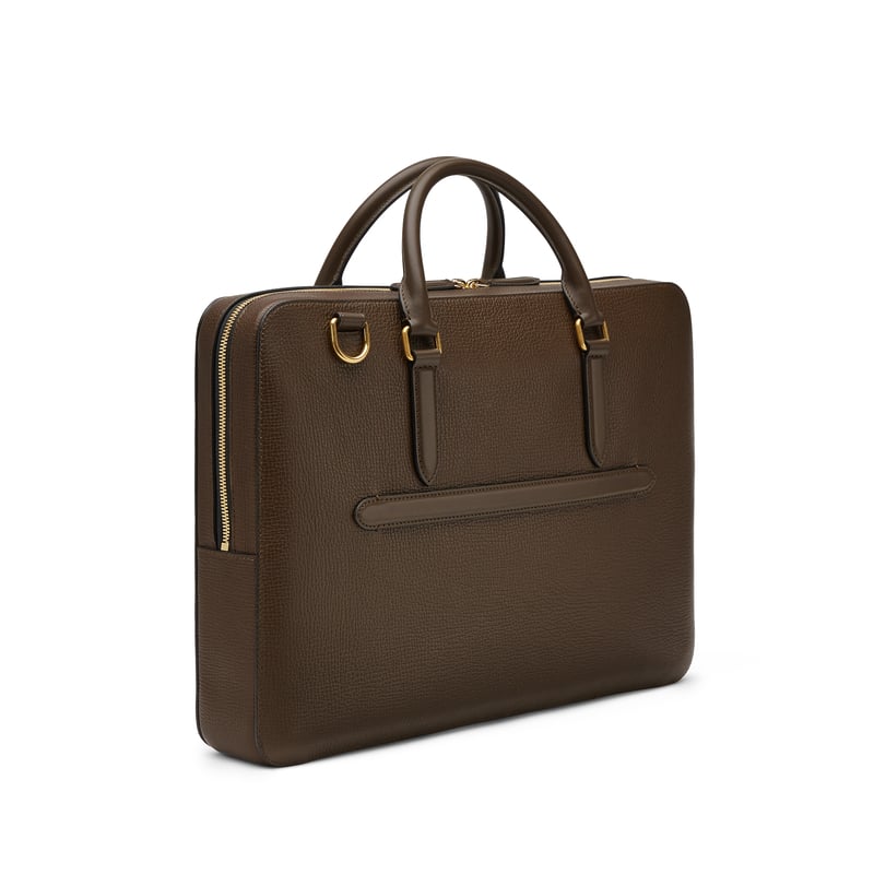 Smythson Slim Briefcase with Zip Front in Ludlow